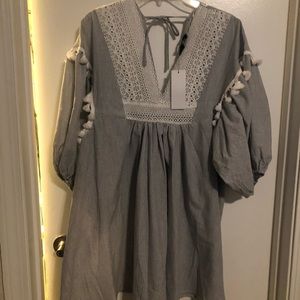 Peasant  style lace collar dress size s
